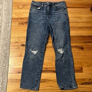 Distressed Straight Jeans